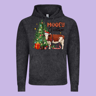 Mooey Christmas Vintage Hoodie Designed By Maliassmallbusiness