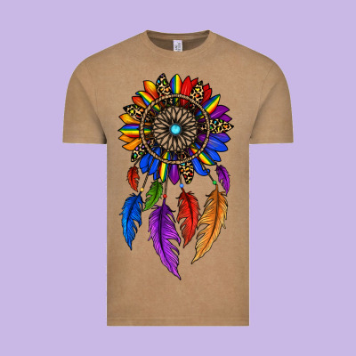 Pride Sunflower Dreamcatcher Vintage Tee Designed By Jahusdesignshop