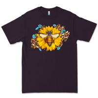 Plum bee sunflower leopard Premium Tee - AdoDesignShop