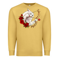 Antique Gold cupid cat Premium Sweatshirt - OliviaCreatesArt