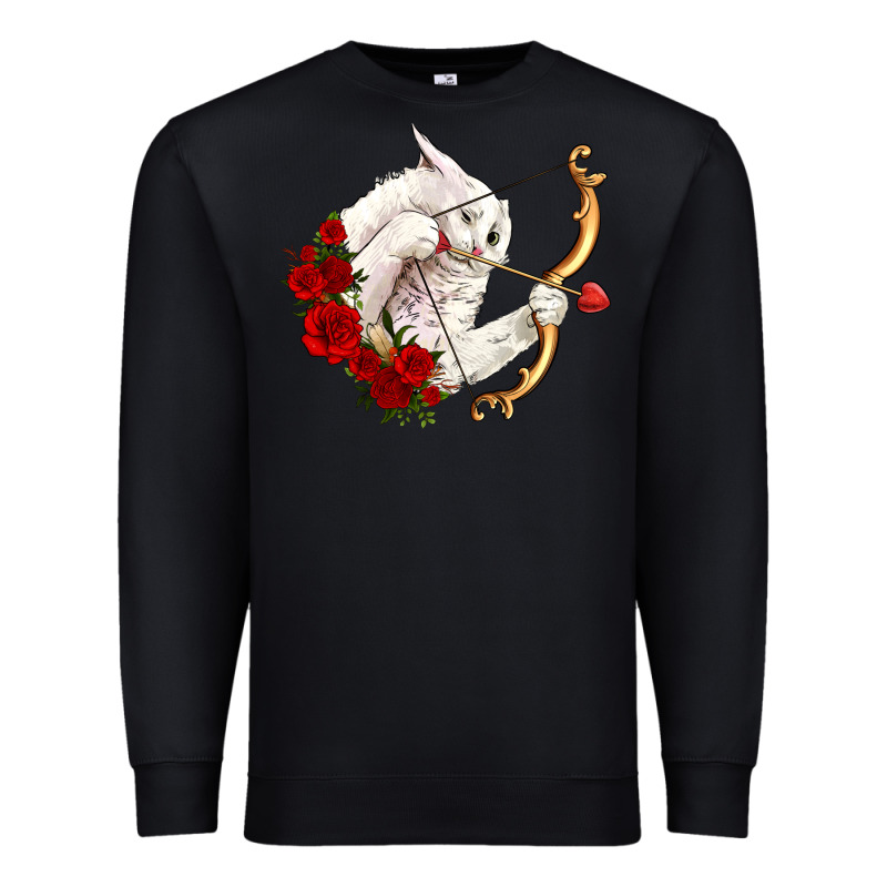 Cupid Cat Premium Sweatshirt by OliviaCreatesArt | Teevron