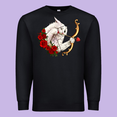 Cupid Cat Premium Sweatshirt Designed By Oliviacreatesart