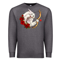 Charcoal Heather cupid cat Premium Sweatshirt - OliviaCreatesArt