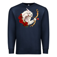 Navy cupid cat Premium Sweatshirt - OliviaCreatesArt