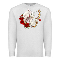 Oatmeal Heather cupid cat Premium Sweatshirt - OliviaCreatesArt
