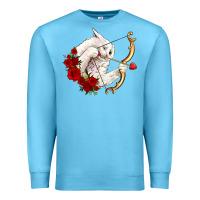 Ocean Blue cupid cat Premium Sweatshirt - OliviaCreatesArt