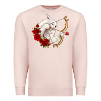 Pale Pink cupid cat Premium Sweatshirt - OliviaCreatesArt