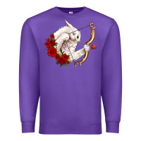 Purple cupid cat Premium Sweatshirt - OliviaCreatesArt