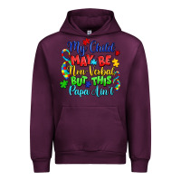 Mauve Wine my child may be non verbal but this papa ain't Urban Hoodie - LillyAllenDesigns