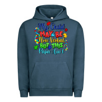Pigment Midnight Navy my child may be non verbal but this papa ain't Urban Hoodie - LillyAllenDesigns