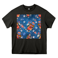 Asphalt 4th of july hotdog seamless pattern Heavy Core Tee - BundleAndBundleShop