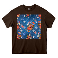 Chocolate Brown 4th of july hotdog seamless pattern Heavy Core Tee - BundleAndBundleShop