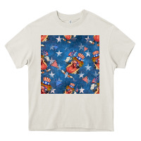 Cream 4th of july hotdog seamless pattern Heavy Core Tee - BundleAndBundleShop