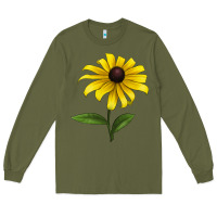 Army Green Black Eyed Susan Flower Long Sleeve Tee - LillyAllenDesigns