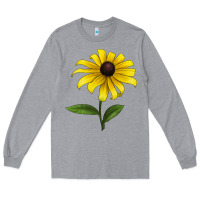 Heather Grey Black Eyed Susan Flower Long Sleeve Tee - LillyAllenDesigns