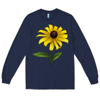 Navy Black Eyed Susan Flower Long Sleeve Tee - LillyAllenDesigns