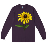 Plum Black Eyed Susan Flower Long Sleeve Tee - LillyAllenDesigns