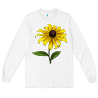 White Black Eyed Susan Flower Long Sleeve Tee - LillyAllenDesigns