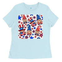 Baby Blue 4th of july patriotic gnome seamless pattern Ladies Tee - BundleAndBundleShop