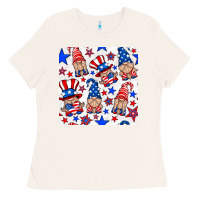 Bone 4th of july patriotic gnome seamless pattern Ladies Tee - BundleAndBundleShop