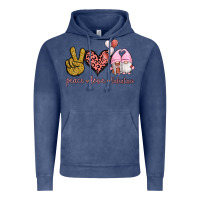 Vintage Denim Peace Love Valentines Gnomes Vintage Hoodie - Jasminsmagicworld