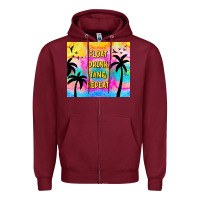 Burgundy float drink tan & repeat Zipper Hoodie - TumblerDesignByShophia