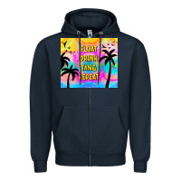 Navy float drink tan & repeat Zipper Hoodie - TumblerDesignByShophia