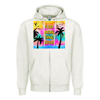 Oatmeal Heather float drink tan & repeat Zipper Hoodie - TumblerDesignByShophia