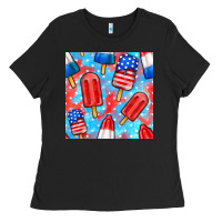 4th Of July Popsicle Seamless Pattern Ladies Tee | Teevron
