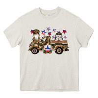 Cream camouflage gnomes american flag star truck Heavy Core Tee - Artiststas