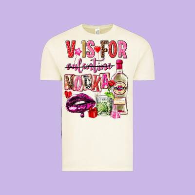 V Is For Vodka Vintage Tee Designed By Nancycooperartshop