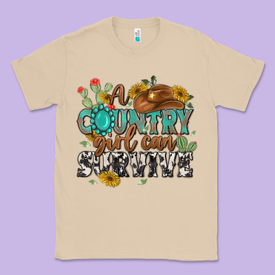 A Country Girl Can Survive Classic Tee Designed By Maliassmallbusiness