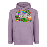 Lavender St. Patrick's Hippopotamus coffee cups Heavyweight Hoodie - CowGirlArtShop