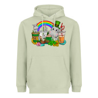 Matcha St. Patrick's Hippopotamus coffee cups Heavyweight Hoodie - CowGirlArtShop
