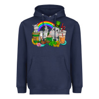 Navy St. Patrick's Hippopotamus coffee cups Heavyweight Hoodie - CowGirlArtShop