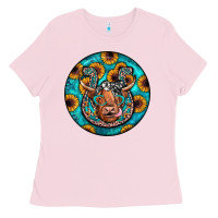 Bubblegum Pink horseshoe circle Ladies Tee - JahusDesignShop