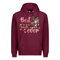 Burgundy Best Grandma ever Mother's Day Premium Hoodie - CowGirlArtShop