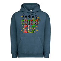 Pigment Midnight Navy santas cutest elf Urban Hoodie - CowhideDigitalArt