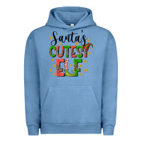 Pigment Pebble Blue santas cutest elf Urban Hoodie - CowhideDigitalArt