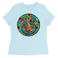 Baby Blue horseshoe circle Ladies Tee - JahusDesignShop