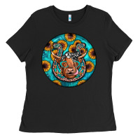 Black horseshoe circle Ladies Tee - JahusDesignShop
