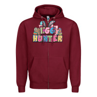 Burgundy Egg hunter plate letters Easter Day Zipper Hoodie - HowdyJamesFarm