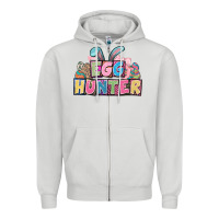 Dove Grey Egg hunter plate letters Easter Day Zipper Hoodie - HowdyJamesFarm