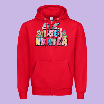 Egg Hunter Plate Letters Easter Day Zipper Hoodie Designed By Howdyjamesfarm