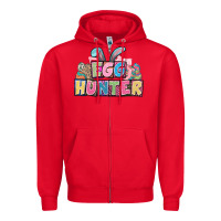 Red Egg hunter plate letters Easter Day Zipper Hoodie - HowdyJamesFarm