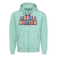 Seafoam Egg hunter plate letters Easter Day Zipper Hoodie - HowdyJamesFarm
