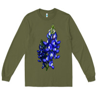 Army Green Bluebonnet Flower Long Sleeve Tee - LillyAllenDesigns