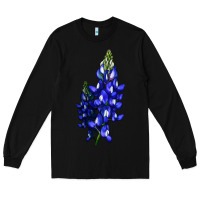 Black Bluebonnet Flower Long Sleeve Tee - LillyAllenDesigns