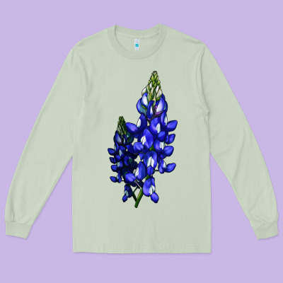 Bluebonnet Flower Long Sleeve Tee Designed By Lillyallendesigns
