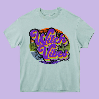 Witch Vibes Heavy Core Tee Designed By Jahusdesignshop